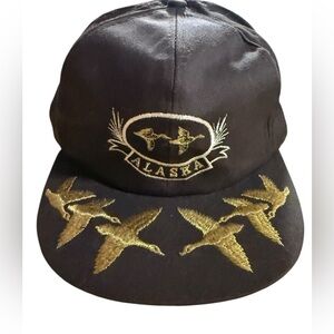Alaska Embroidered Black and Gold Cap